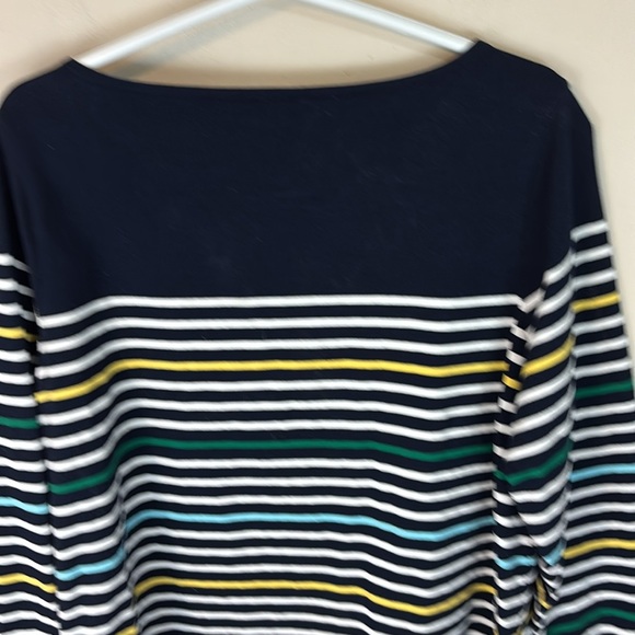 Authentic Talbots Plus Tee Sunny Stripe Multi Color Navy Size 1X - Picture 5 of 10
